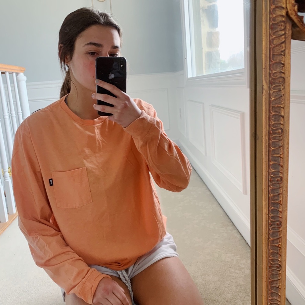 Vineyard Vines Bright Peach Long Sleeve T-Shirt